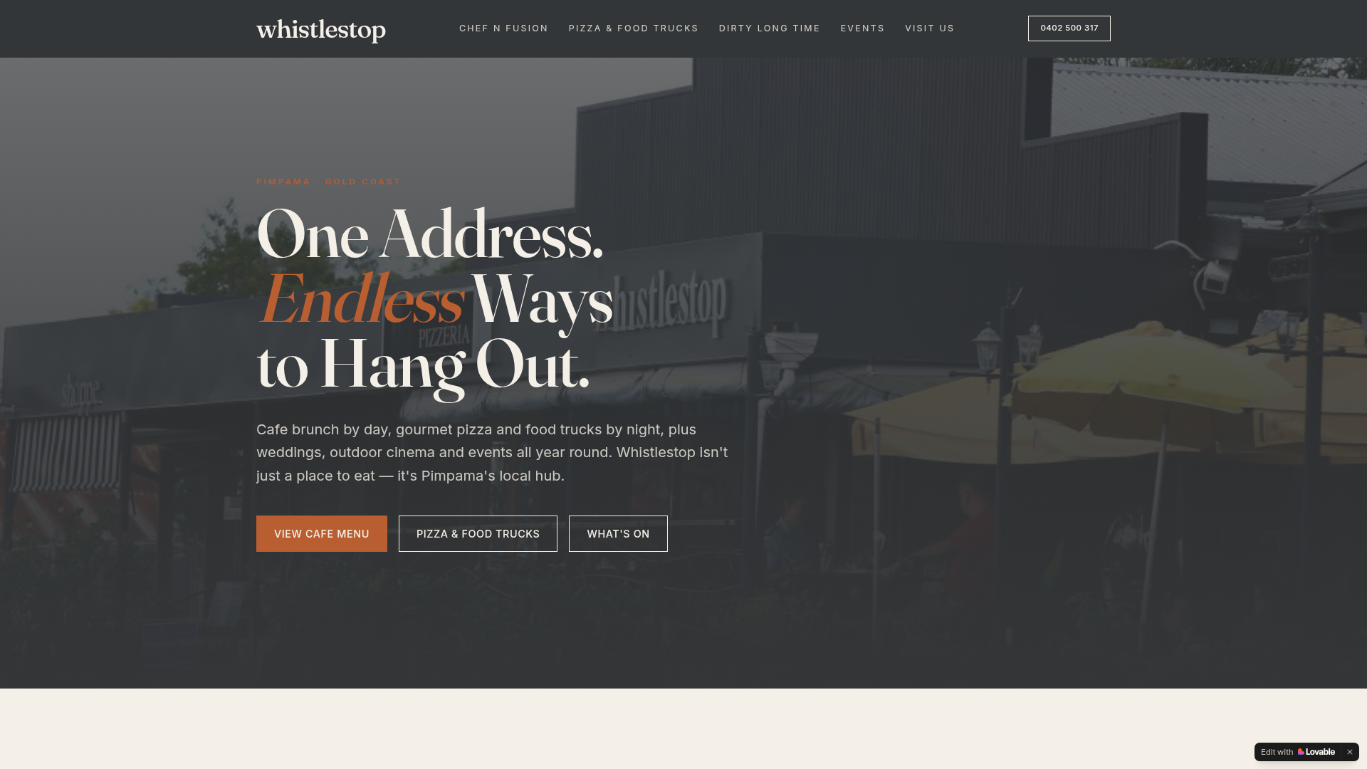 Whistlestop Pimpama website screenshot